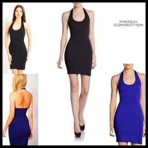 French Connection Bodycon LBD halter dress sz 6
